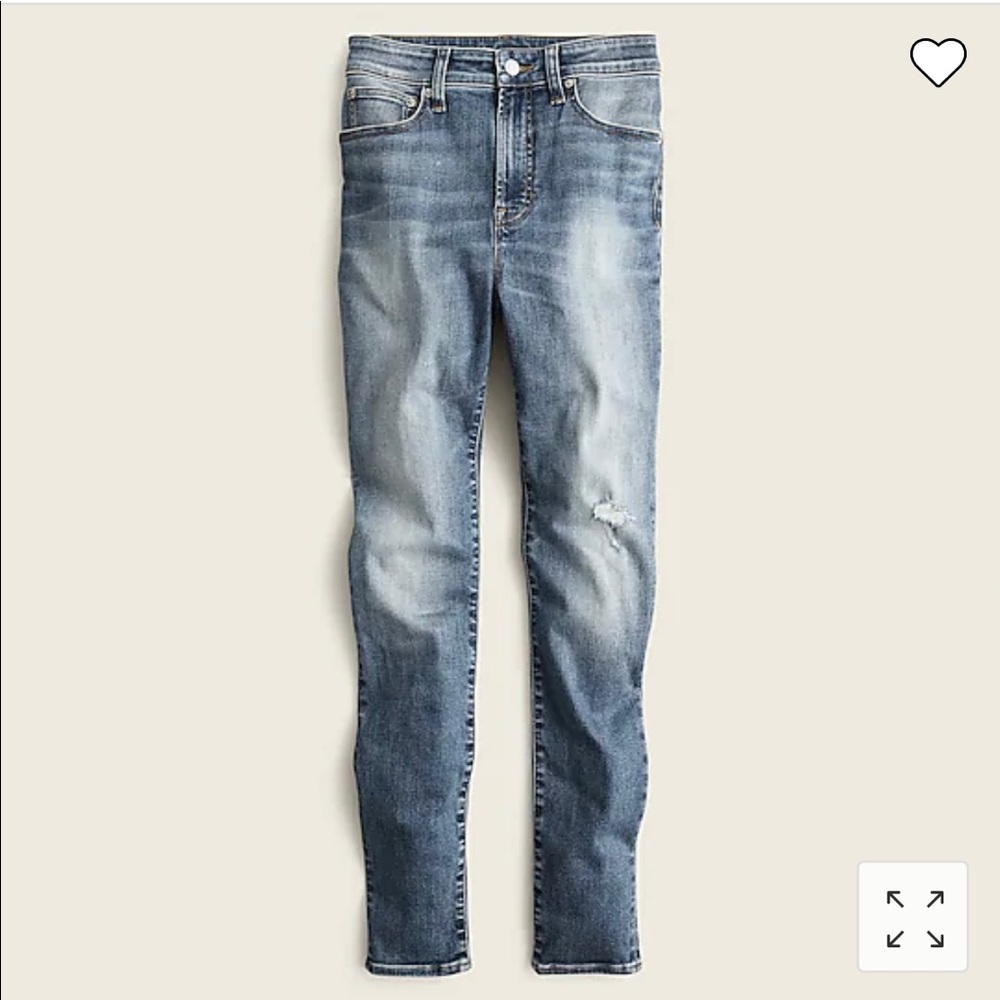 J Crew Curvy high rise toothpick jeans in Hartley wash. Size 4, 27 waist
